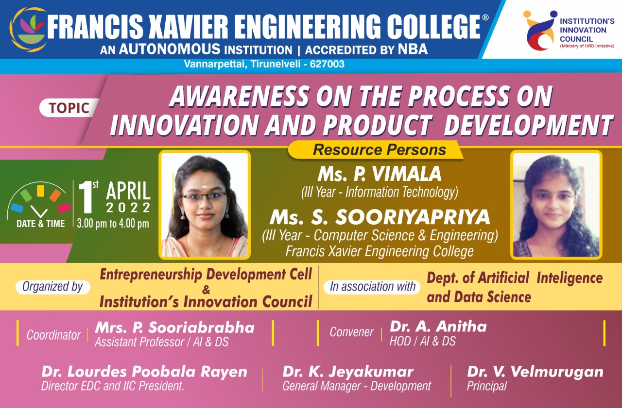 Awareness on the Process on Innovation and Product Development