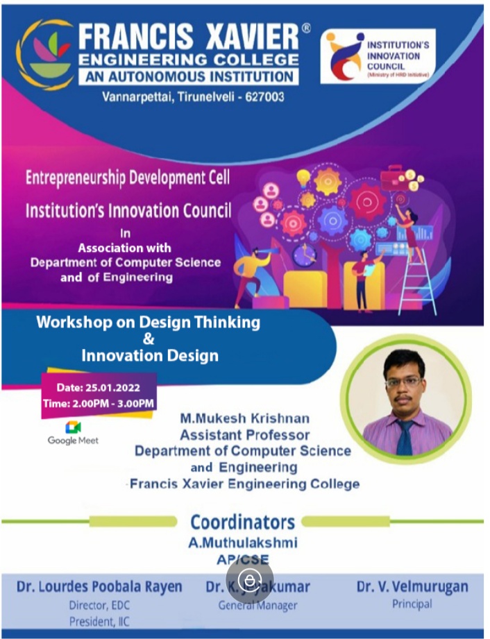 Workshop on Design Thinking & Innovation Design