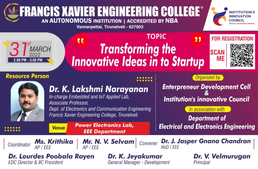 Transforming Innovative Ideas in to Startup