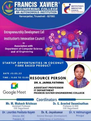 Start-Up Opportunities in Coconut Fibre based Product