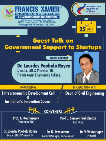 Guest talk on Government support to Startups