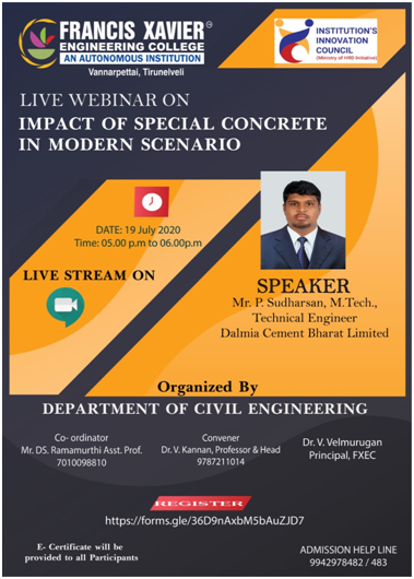 Webinar on Impact of Special Concrete in Modern Scenerio