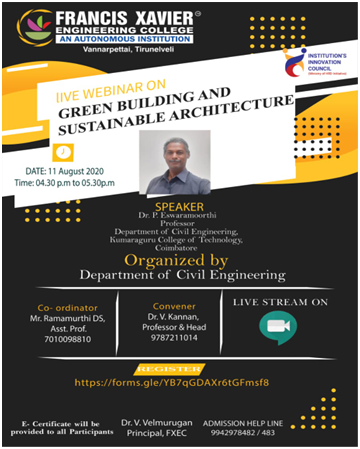 Webinar on Green Building and Sustainable Architecture