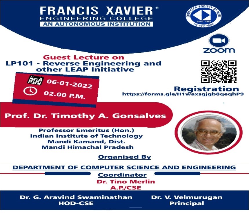Guest Lecture  - Reverse Engineering and other LEAP initiative