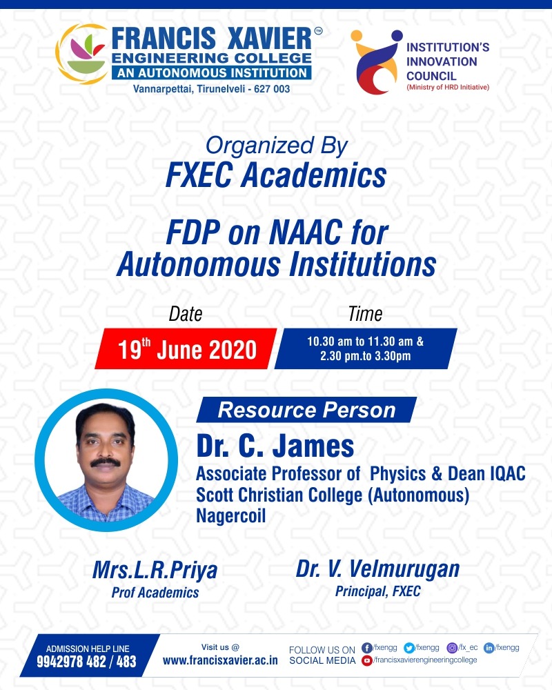 Faculty Development Programme on NAAC for Autonomous Institutions
