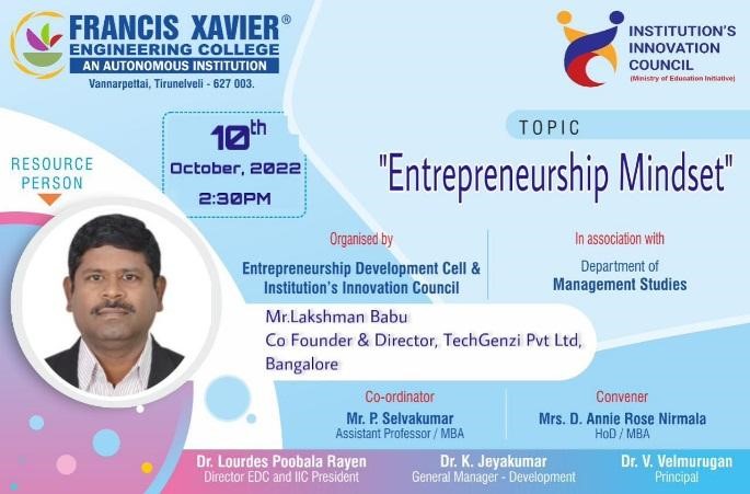 Guest Lecture on Entrepreneurship Mindset