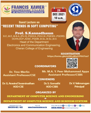 Guest Lecture on Recent Trends in Soft Computing
