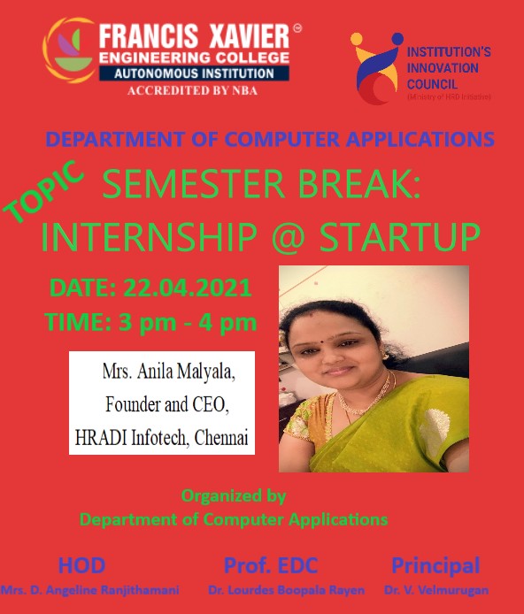 Session break: Internship @ startup