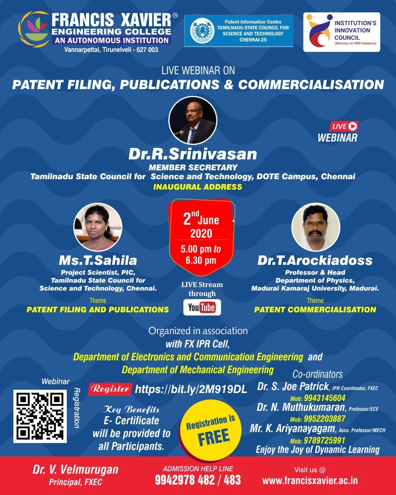 Patent Filing, Publications & Commercialisation