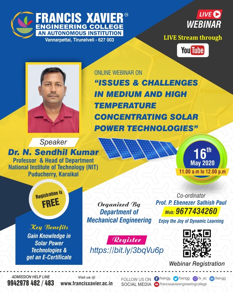 Issues & Challenges in Medium and High Temperature Concentrating Solar Power Technologies