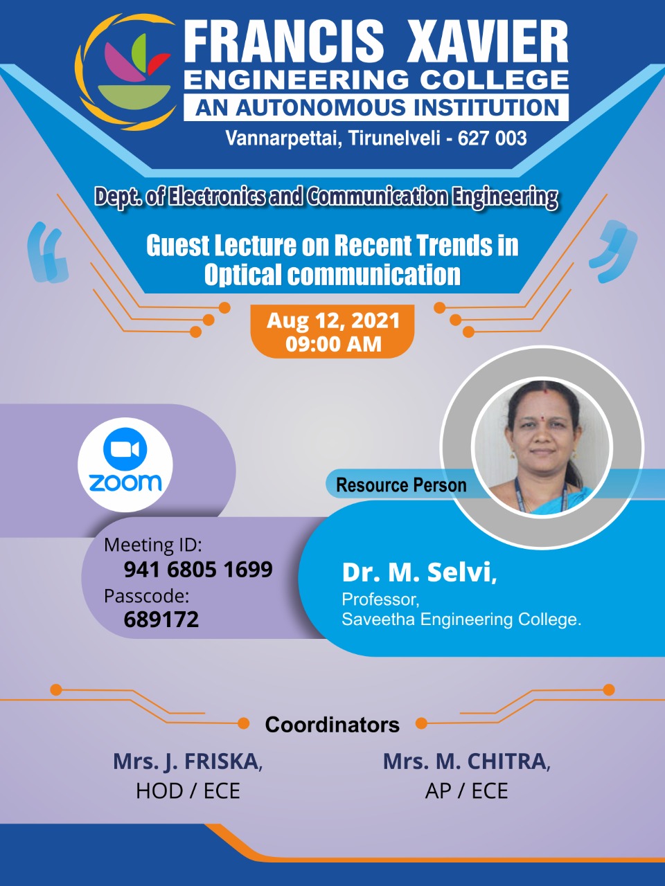 Guest Lecture on Recent Trends in Optical communication