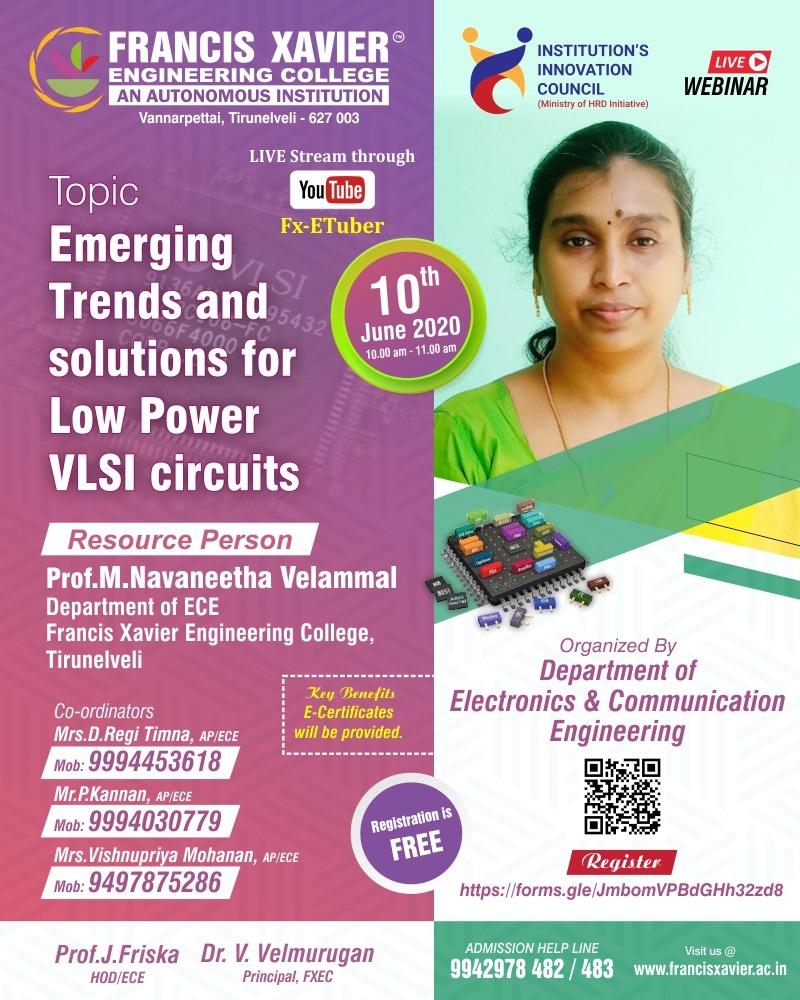Webinar on Emerging Trends and solutions for Low Power VLSI Circuits