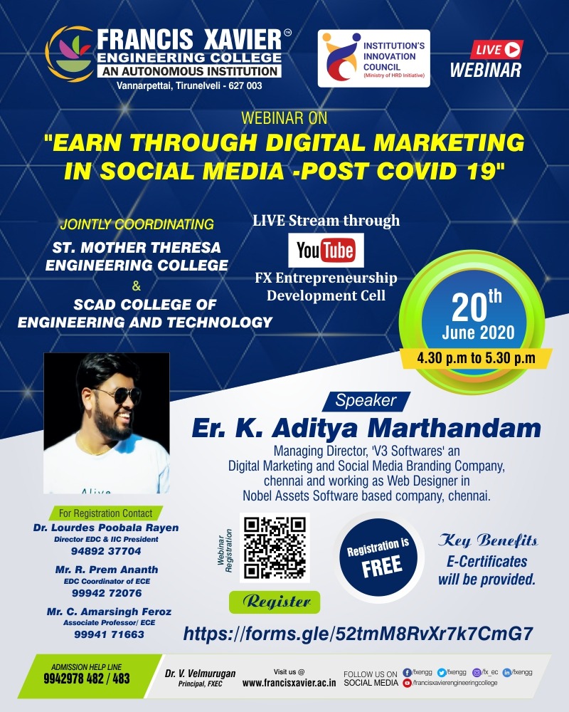 Webinar on Earn through Digital Marketing in Social Media - Post Covid 19