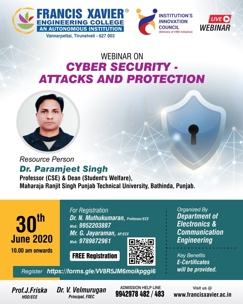 Webinar on Cyber Security - Attacks and Protection