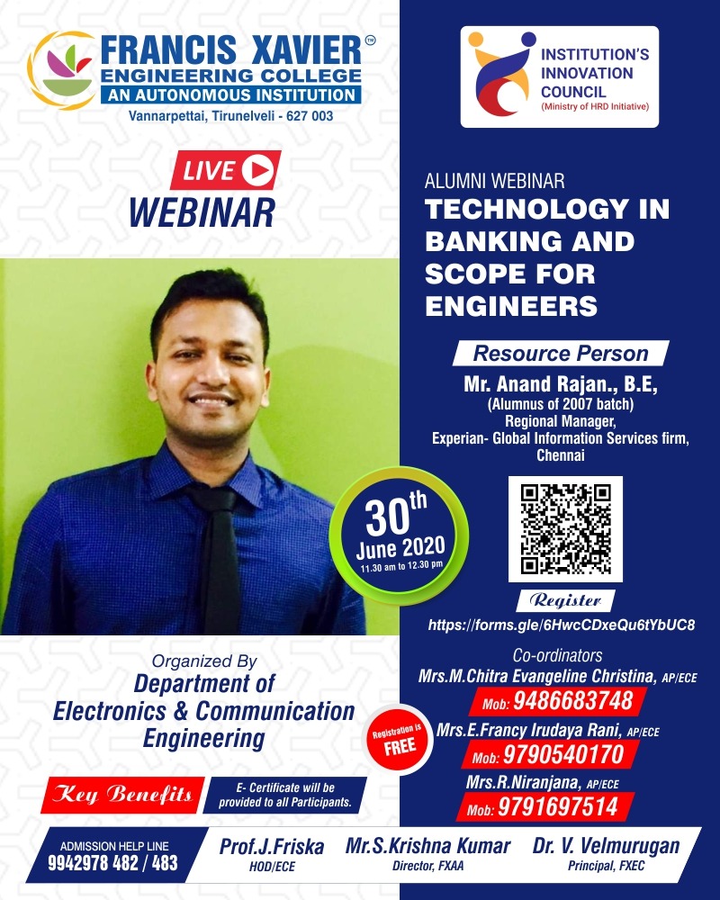 Webinar on Technology in Banking and Scope for Engineers,