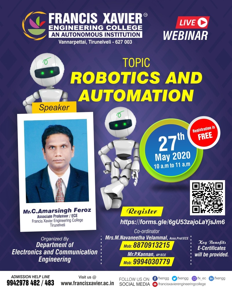 Webinar on Robotics and Automation