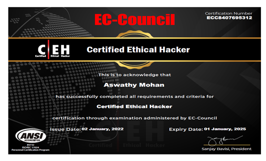 Certified Ethical Hacker (CEH) certification