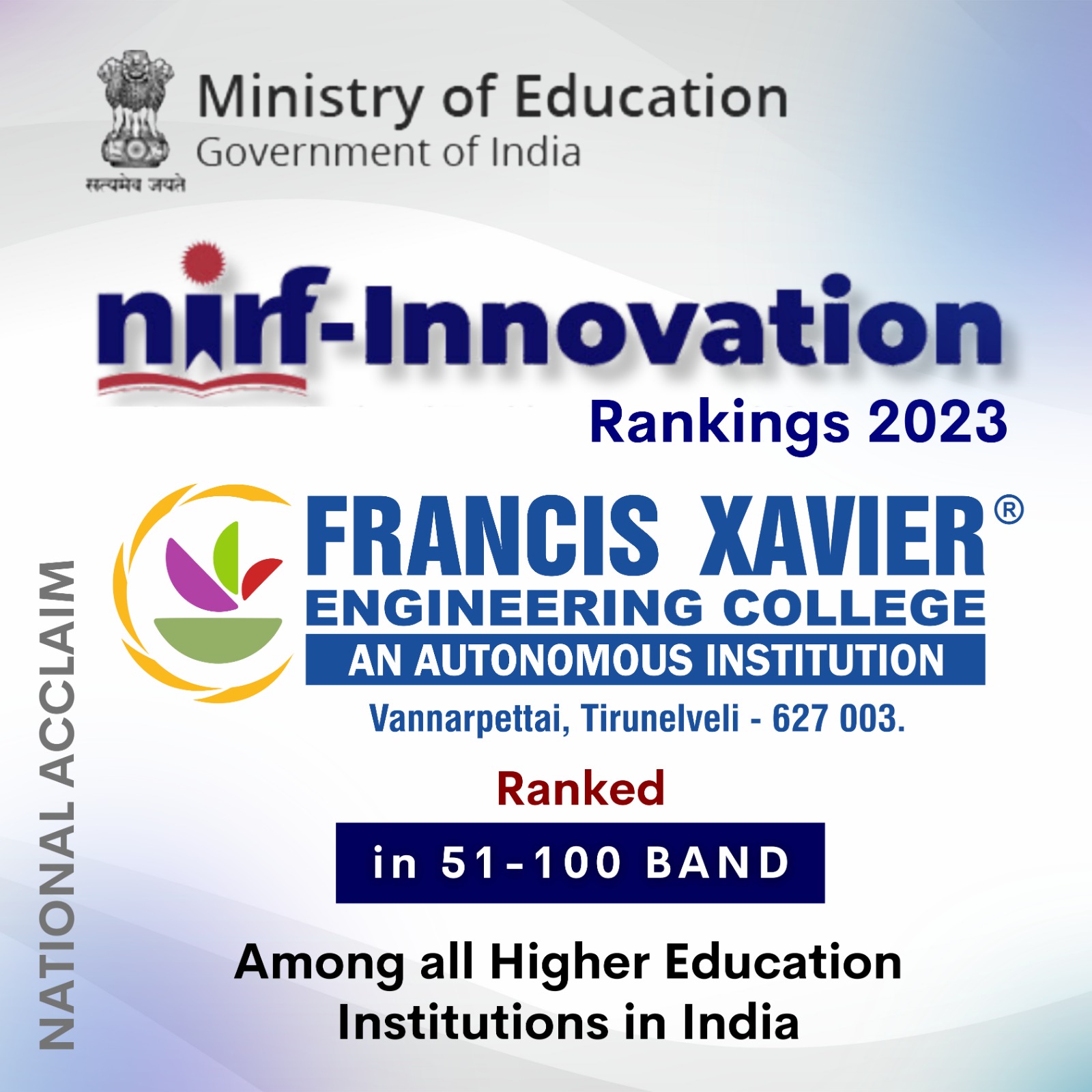 NIRFInnovation Rankings 2023 News & Events Francis Xavier