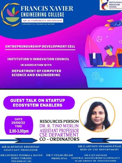Guest Talk on Start-up Ecosystem Enablers
