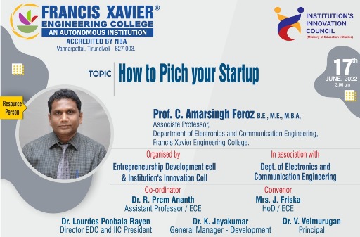 Guest Talk on How to Pitch your Startup