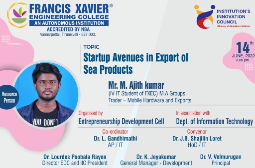 Start-up Avenues in Export of Sea Products 