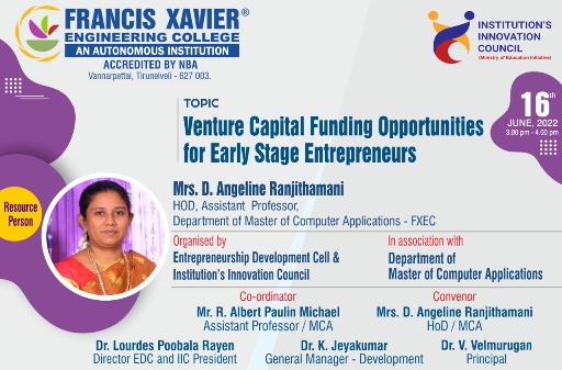 Guest Talk on Venture Capital Funding Opportunities for Early- Stage Entrepreneurs