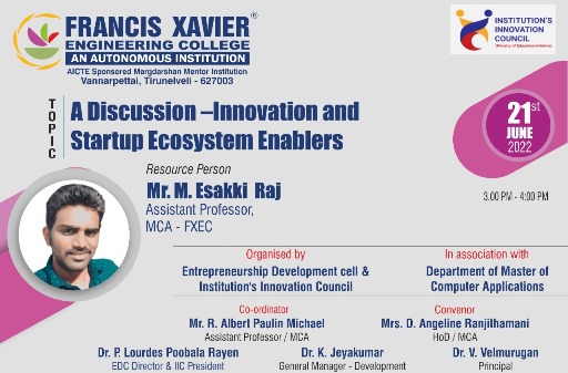 A Discussion on “Innovation and Startup Ecosystem Enablers