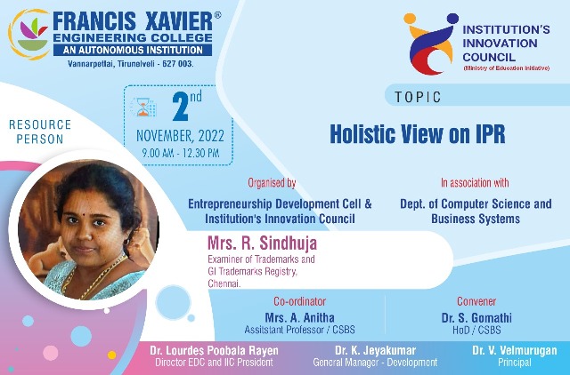 Expert Talk On Holistic View on IPR
