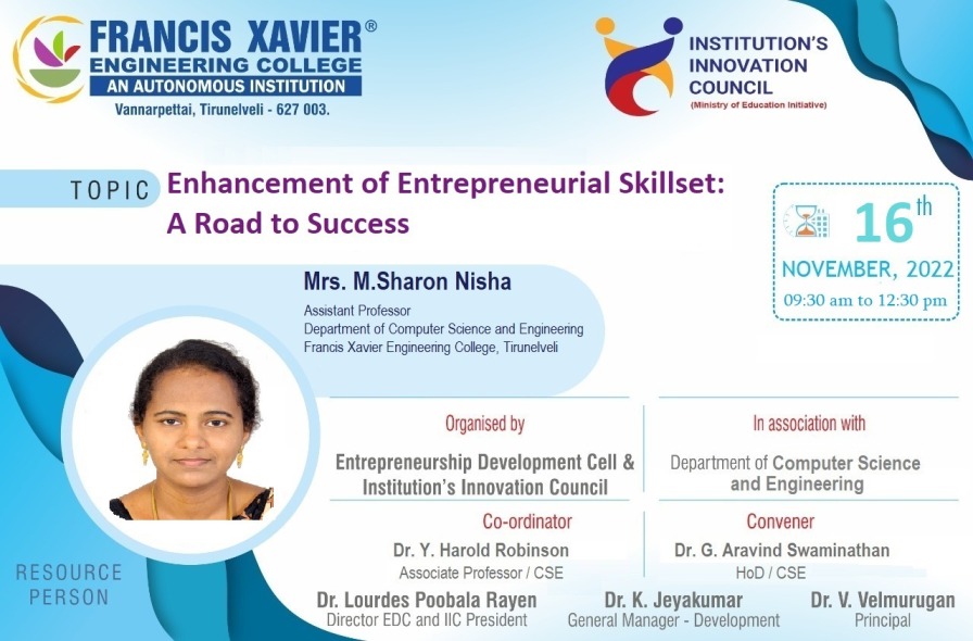 Expert Talk on  Enhancement of Entrepreneurial Skillset:  A Road to Success