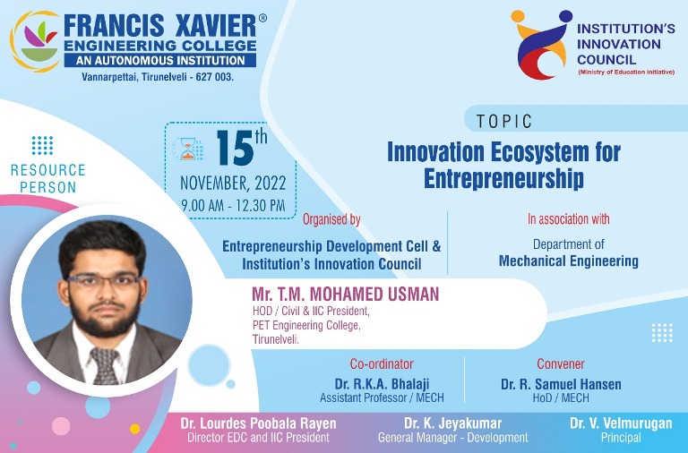 Expert Talk on Innovation Ecosystem for Entrepreneurship