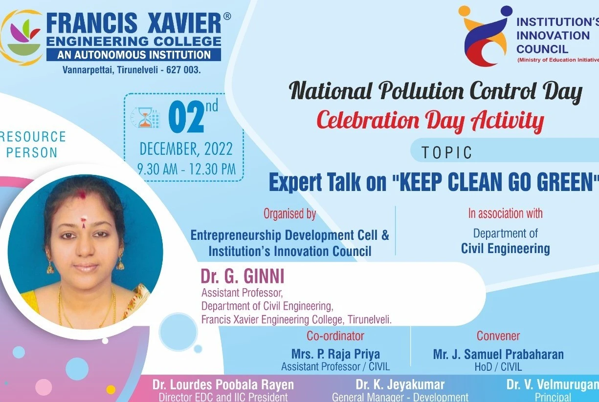 National Pollution Control Day Celebration Activity Keep Clean Go Green