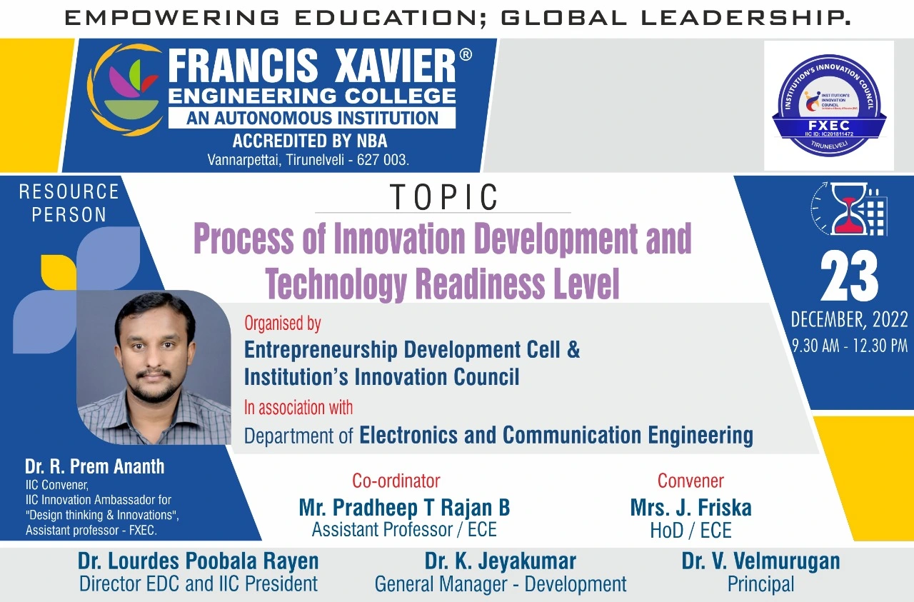 Expert Talk on Process of Innovation Development and Technology Readiness Level