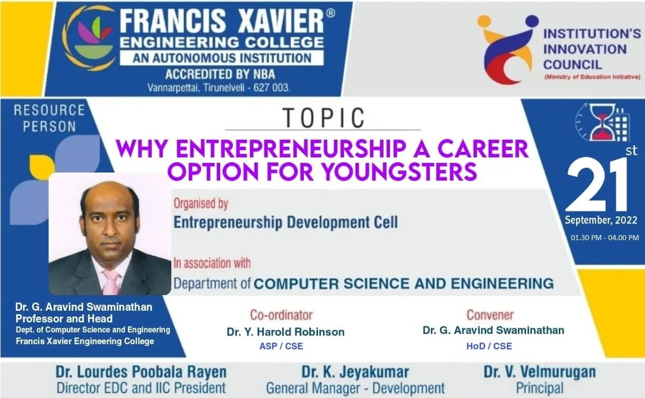 Expert Talk on Why Entrepreneurship a Career option for Youngsters
