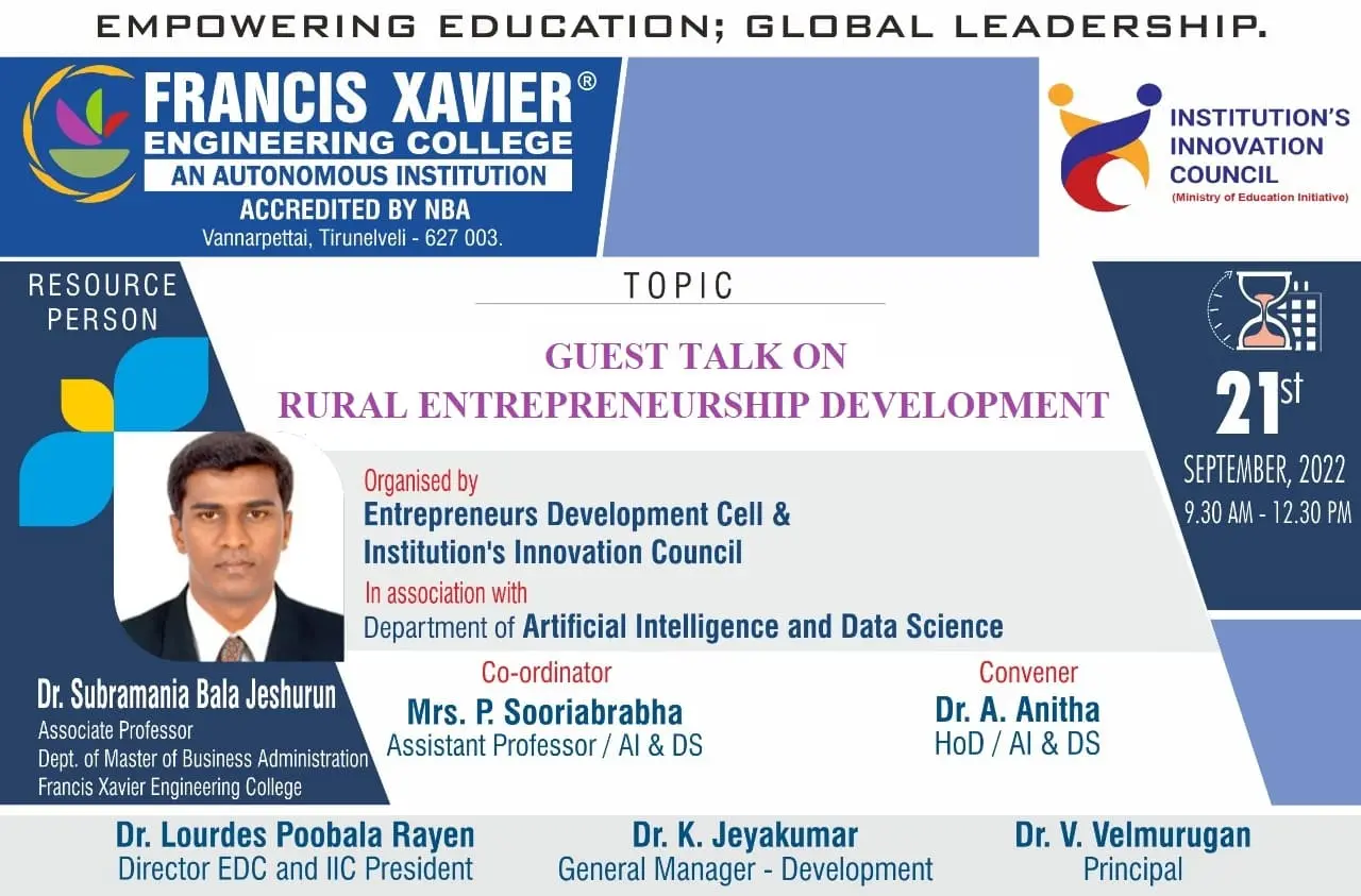 Guest Talk on Rural Entrepreneurship Development