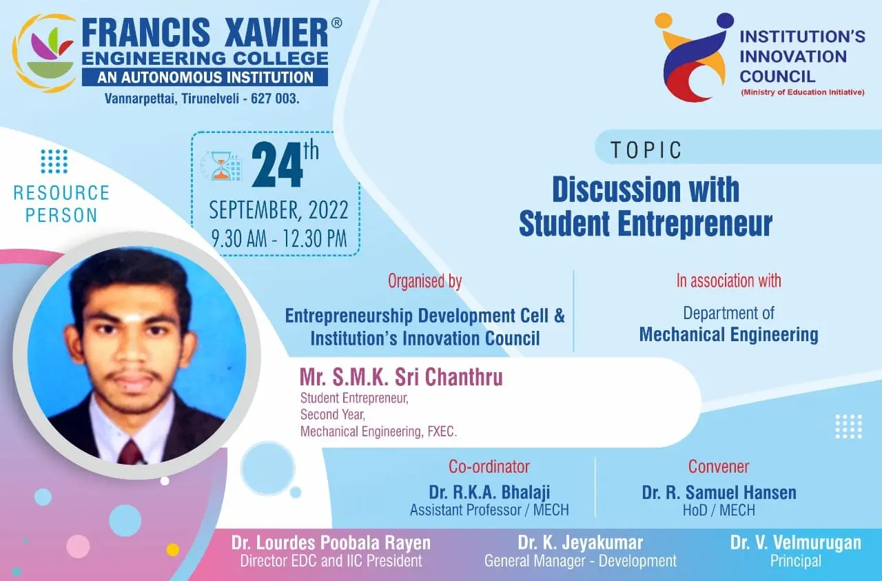    Discussion with Student Entrepreneur