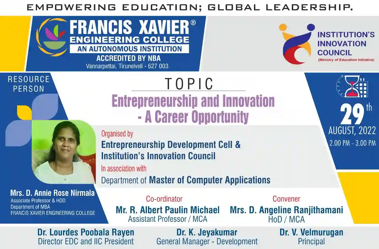 Seminar on Entrepreneurship and Innovation – A Career Opportunity