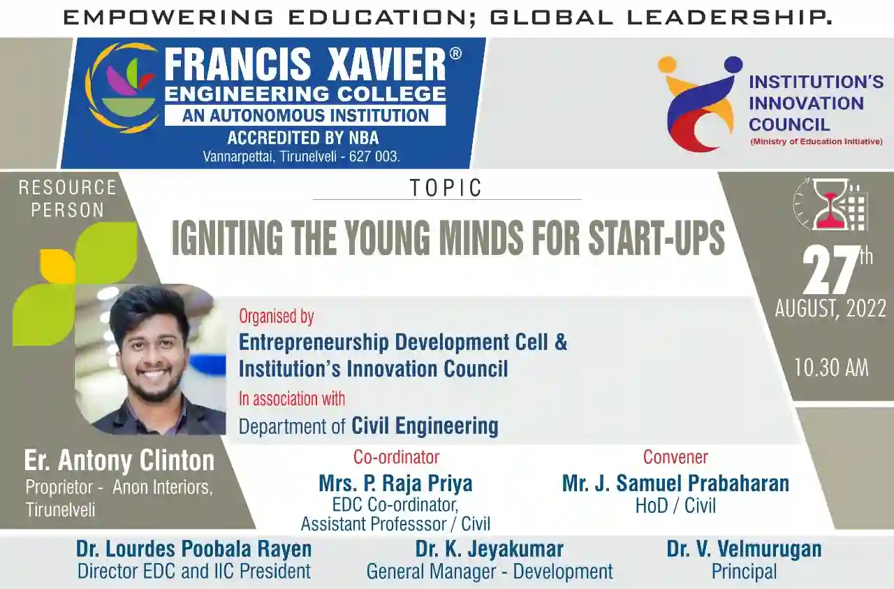 Session on Igniting the young minds for start-ups