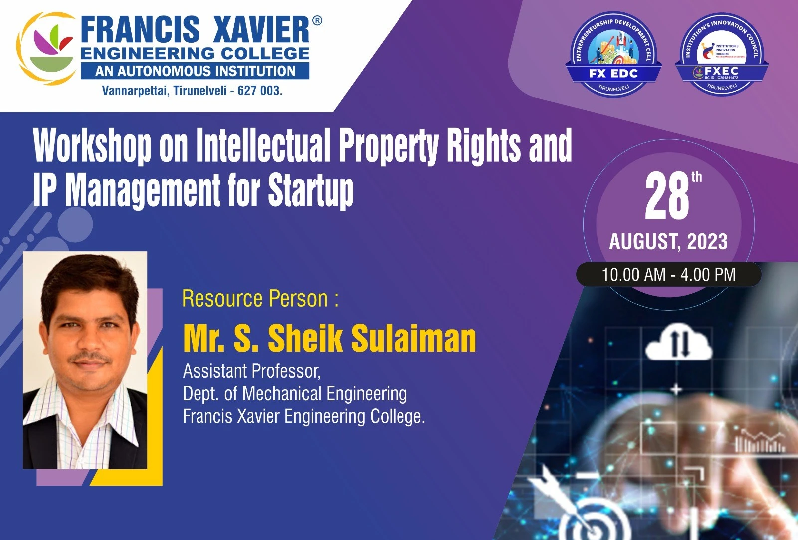 Workshop on Intellectual Property Rights and IP Management for Startup