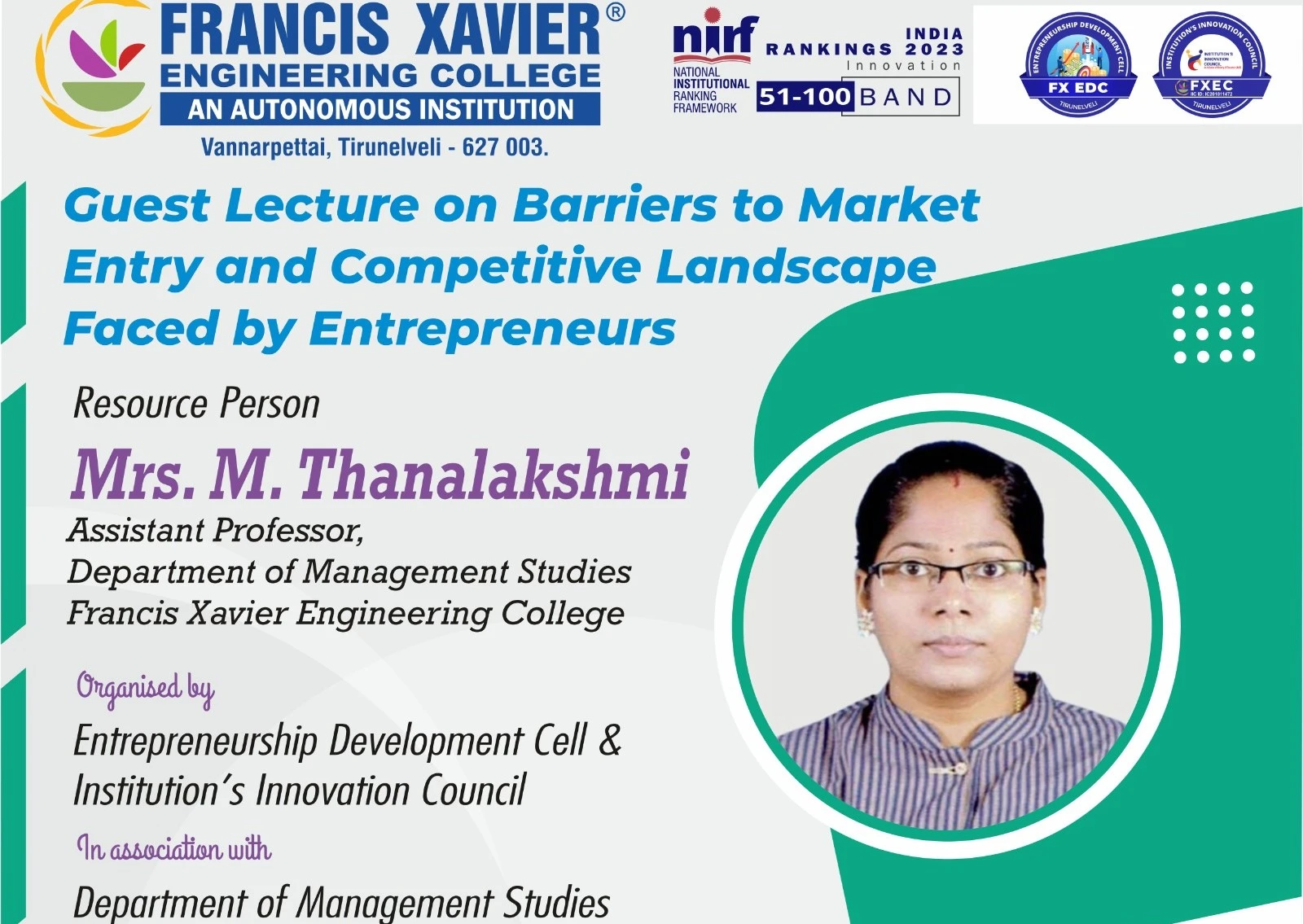 Guest Lecture on Barriers to Market Entry & Competitive Landscape Faced by Entrepreneurs