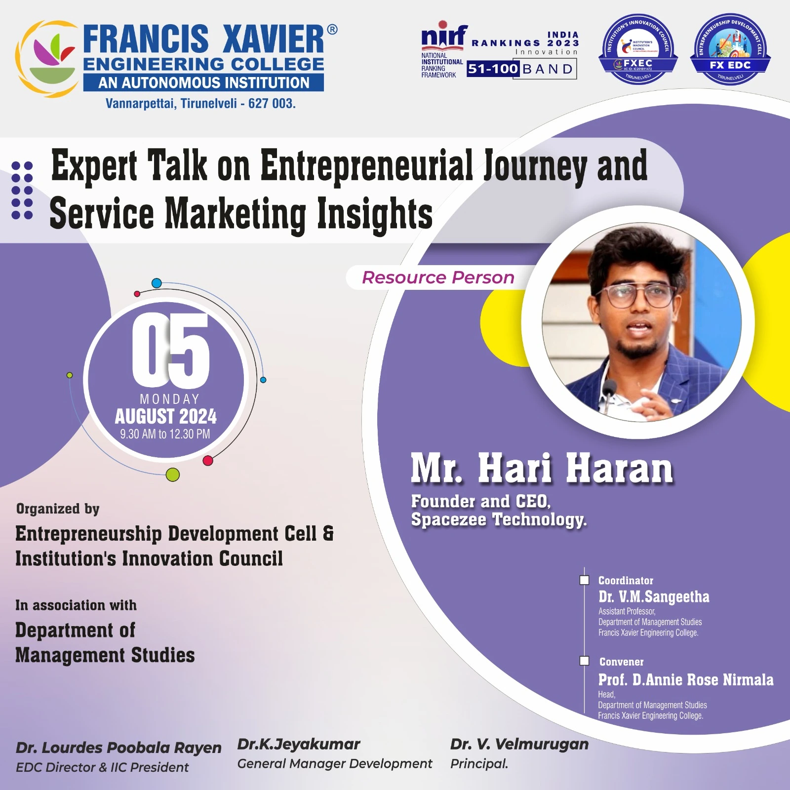 Expert Talk on Entrepreneurial Journey and Service Marketing