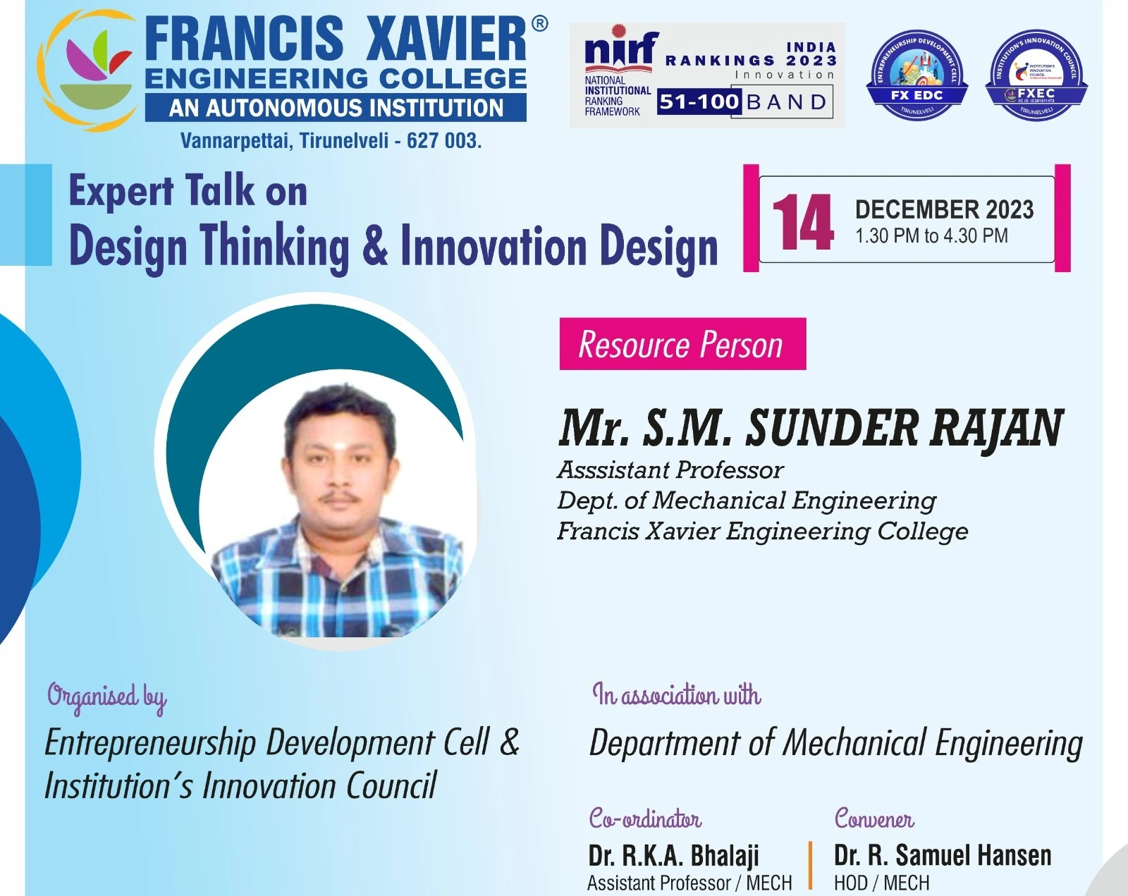 Expert Talk on Design Thinking & Innovation Design