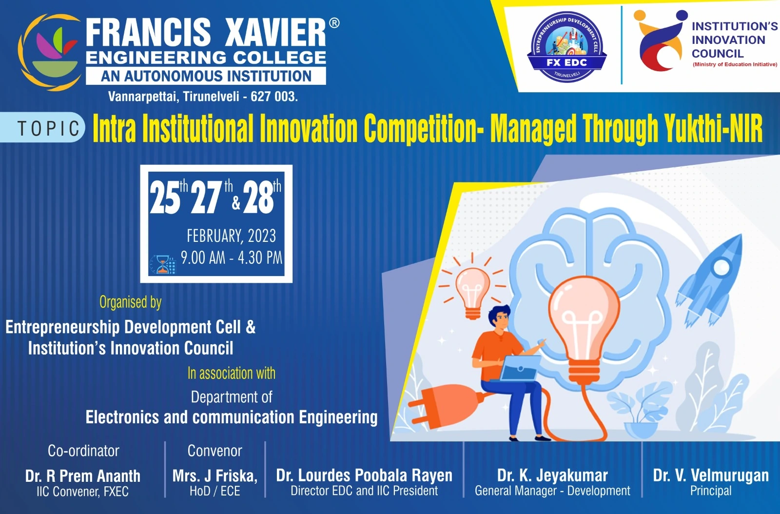 Intra Institutional Innovation Competition- Managed Through Yukti-NIR -Level:4