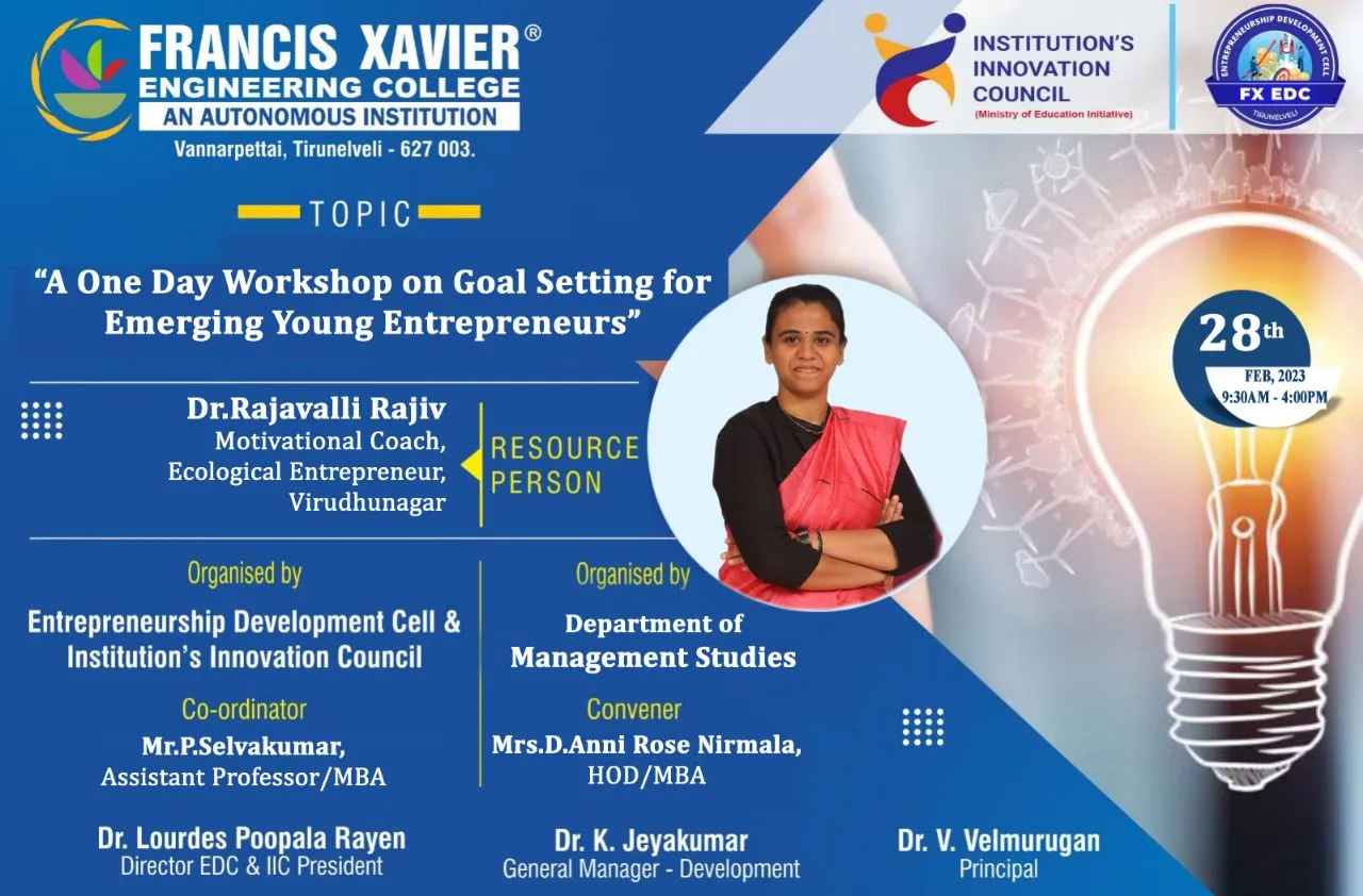 A One Day Workshop on Importance of Goal Setting for Emerging Young Entrepreneurs