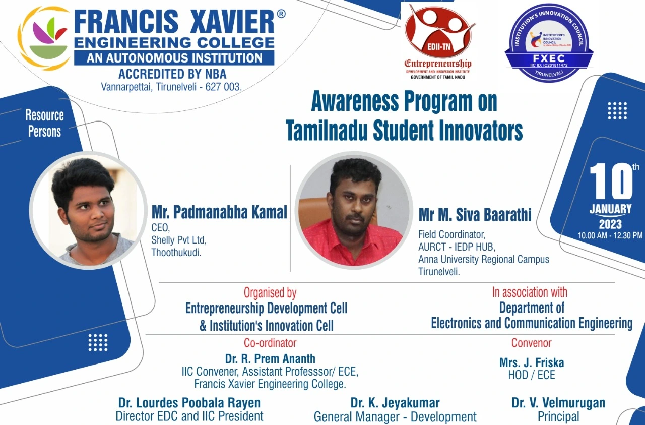Awareness Program on Tamil Nadu Student Innovators 