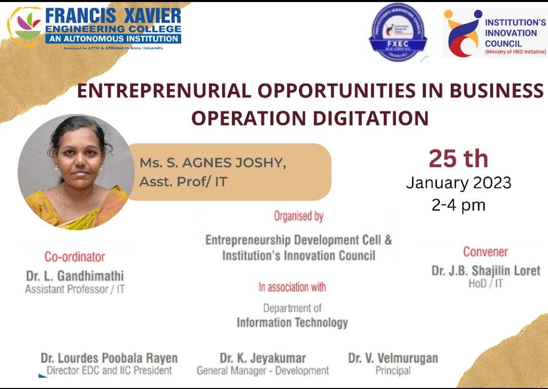 Expert Talk on Entrepreneurial Opportunities in Business Operation Digitization