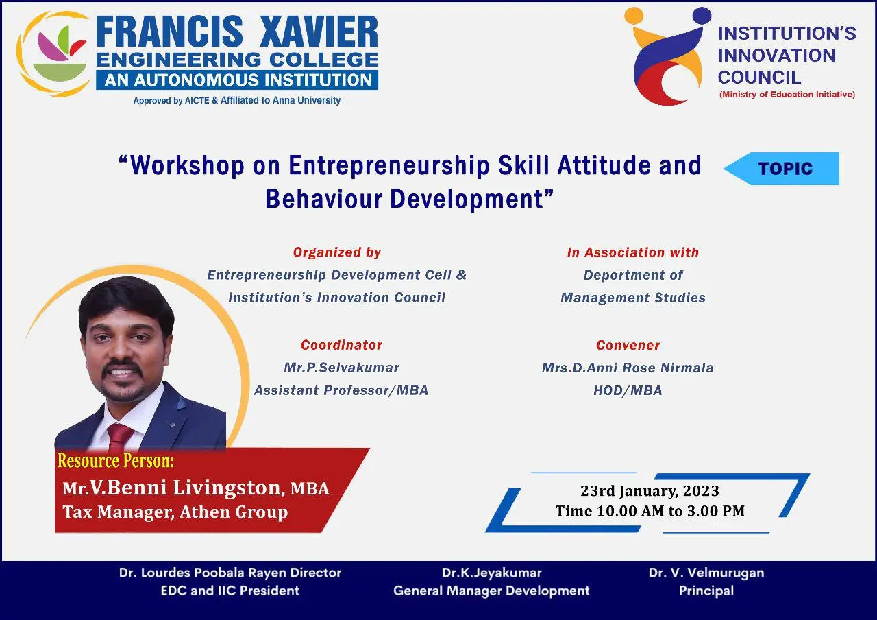 Workshop on Entrepreneurship Skills Attitude and Behaviour Development
