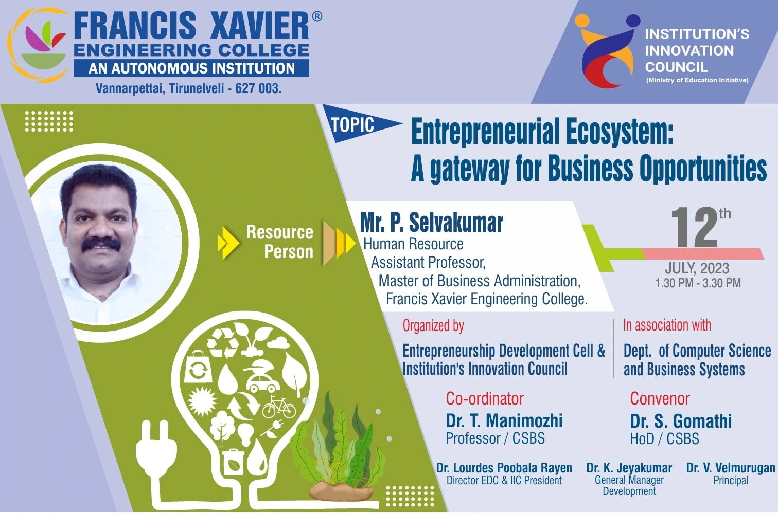 Entrepreneurial Ecosystem : A Gateway for Business Opportunities 