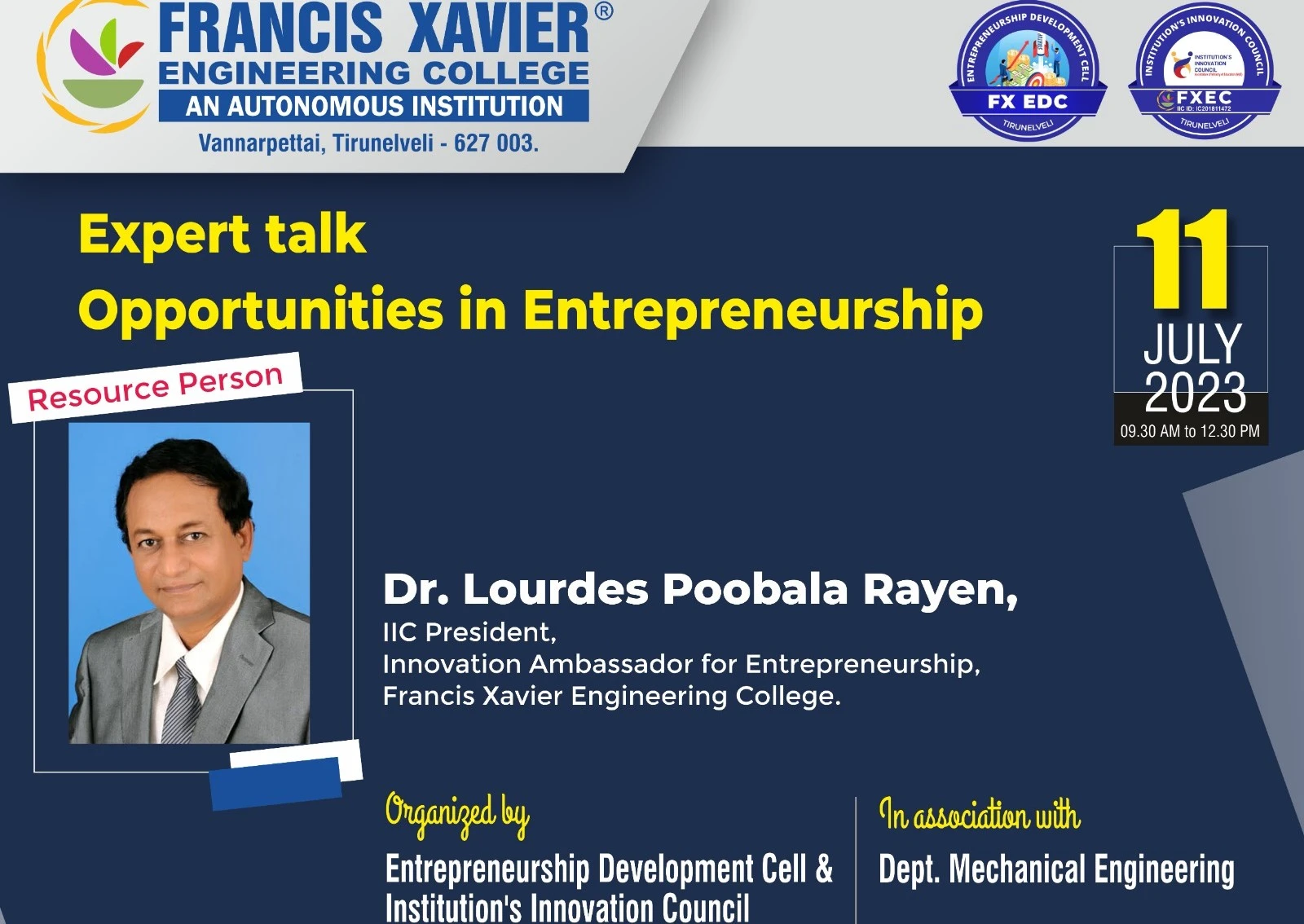 Expert Talk on Opportunities in Entrepreneurship