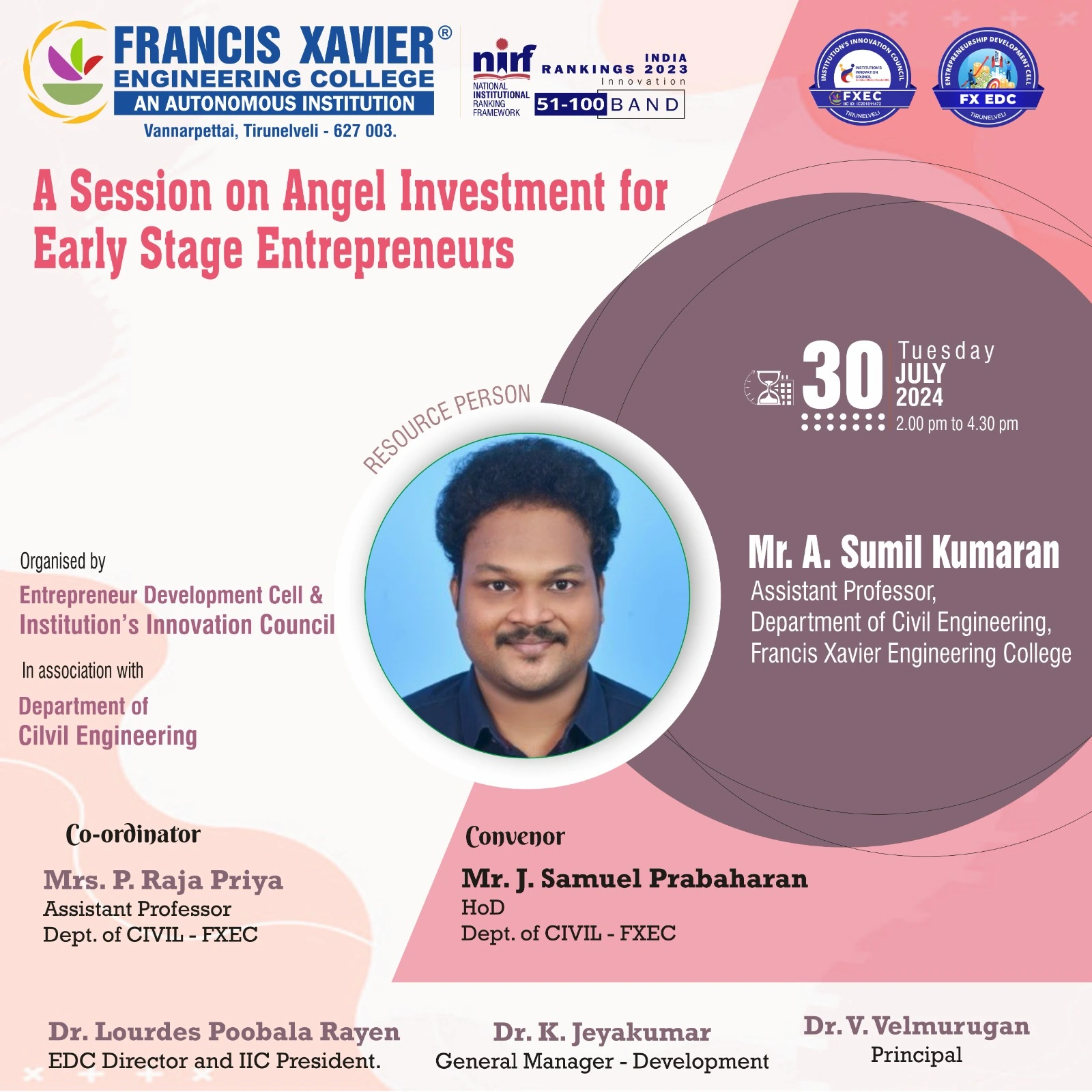 A session on Angel Investment for Early Stage Entrepreneurs