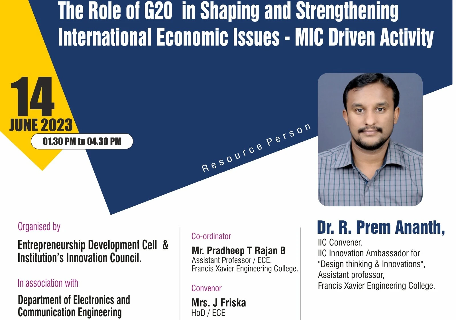 The Role of G20 in Shaping and Strengthening International Economic Issues - MIC Driven Activity